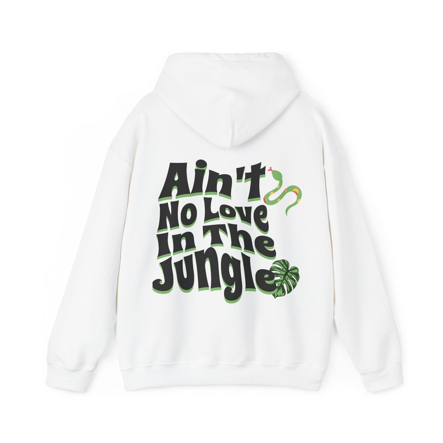 Ain't No Love In The Jungle White Unisex Heavy Blend™ Hooded Sweatshirt