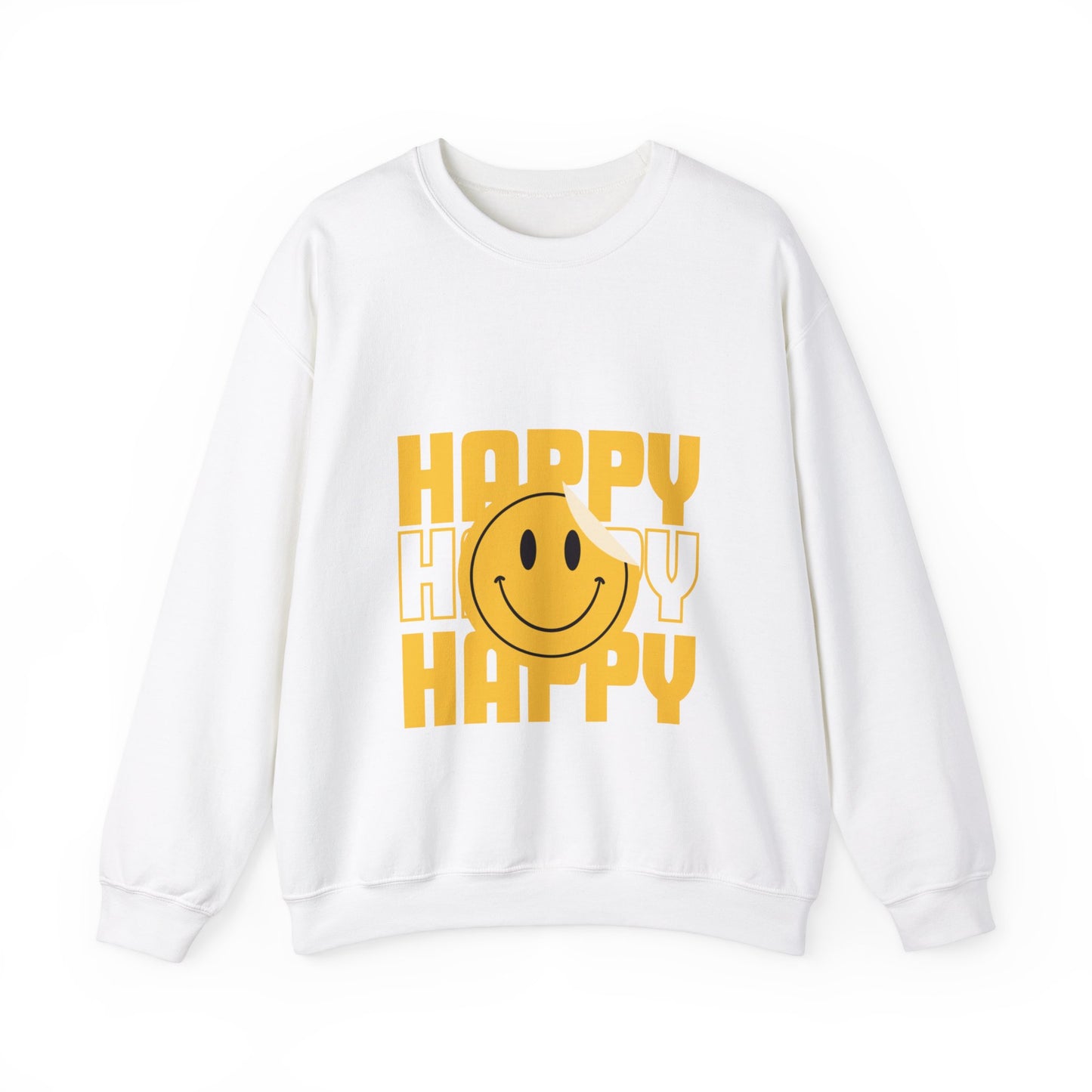 Unisex Happy Happy Happy Smiley Face Heavy Blend™ Crewneck Sweatshirt