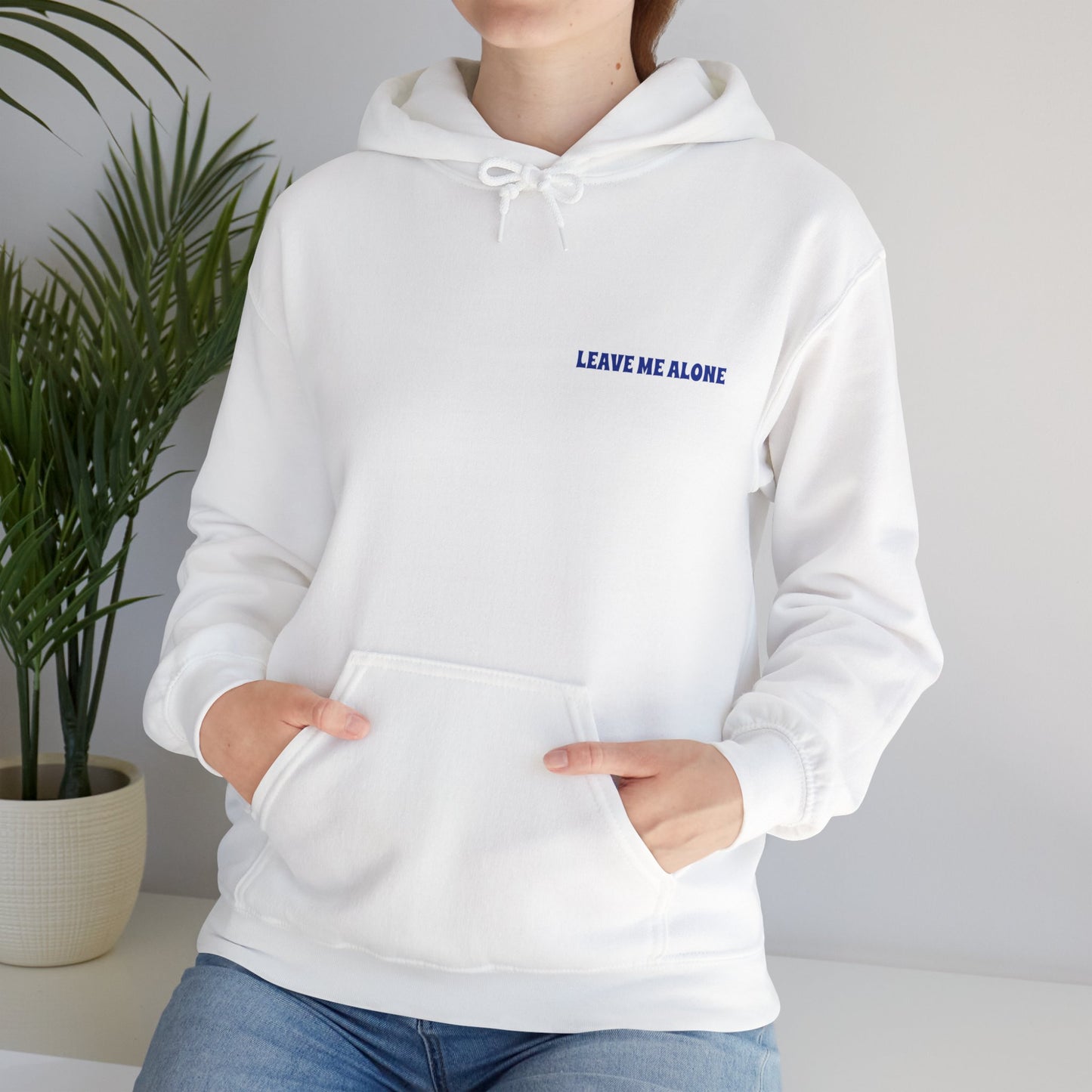 Everybody Leave Me Alone White Unisex Heavy Blend™ Hooded Sweatshirt