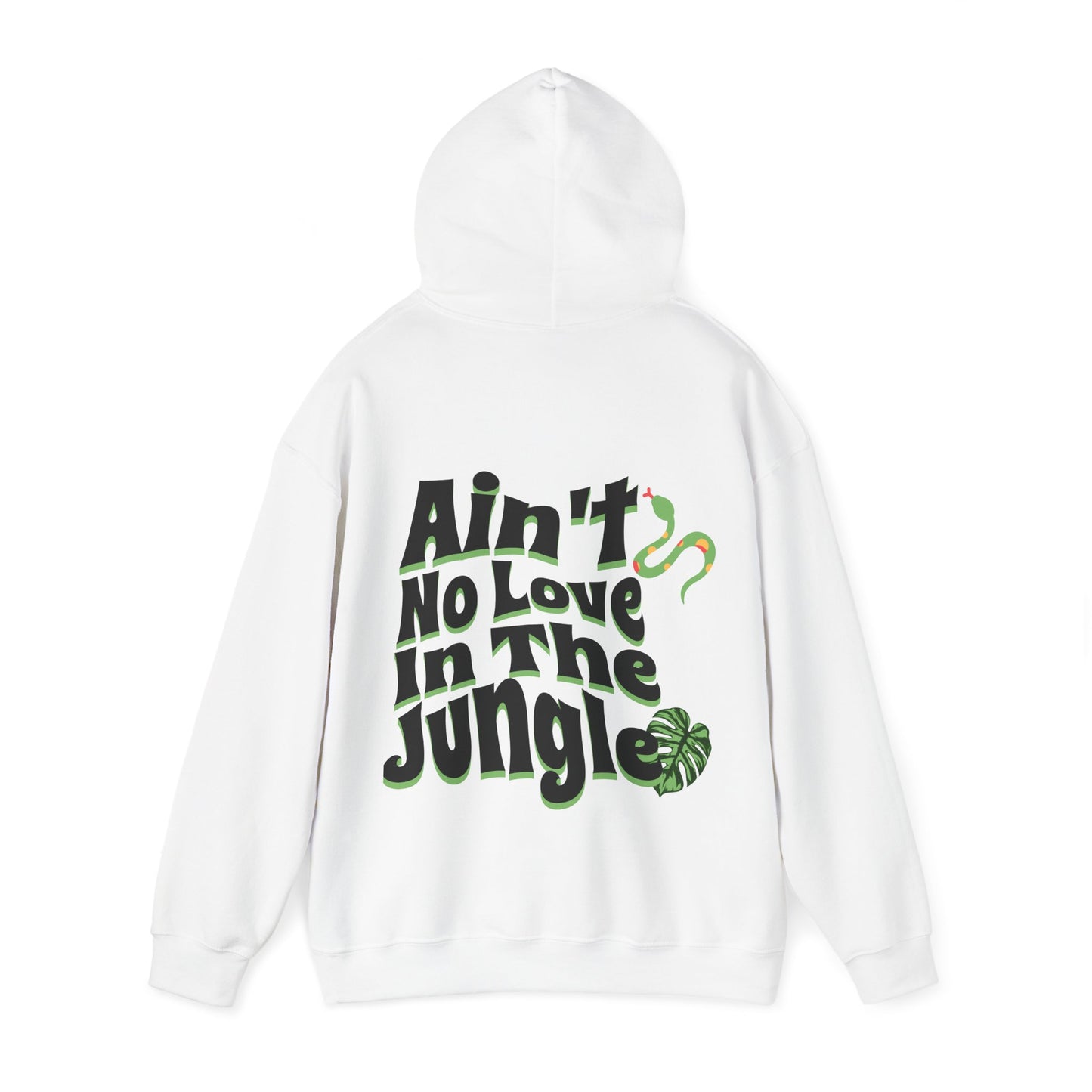 Ain't No Love In The Jungle White Unisex Heavy Blend™ Hooded Sweatshirt