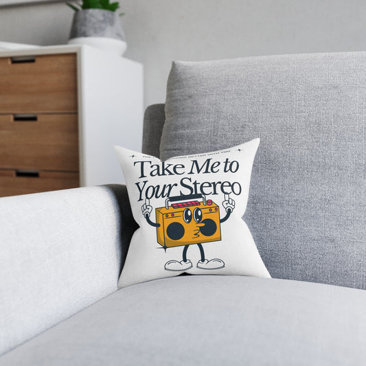 The Music Sounds Better With You Retro Square Pillow