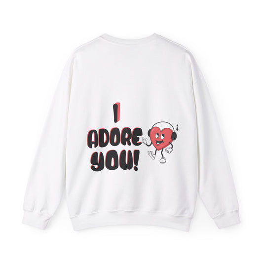 I Adore You White Unisex Heavy Blend™ Crewneck Sweatshirt