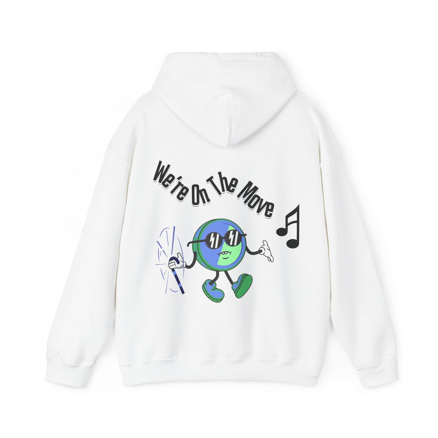 We're On The Move White Unisex Heavy Blend™ Hooded Sweatshirt