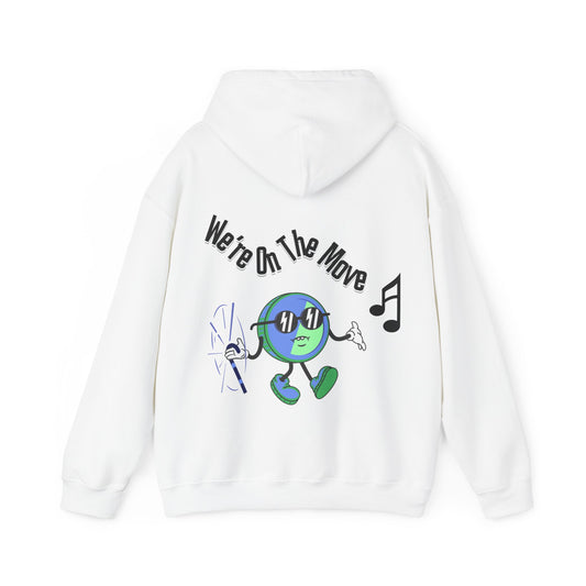 We're On The Move White Unisex Heavy Blend™ Hooded Sweatshirt