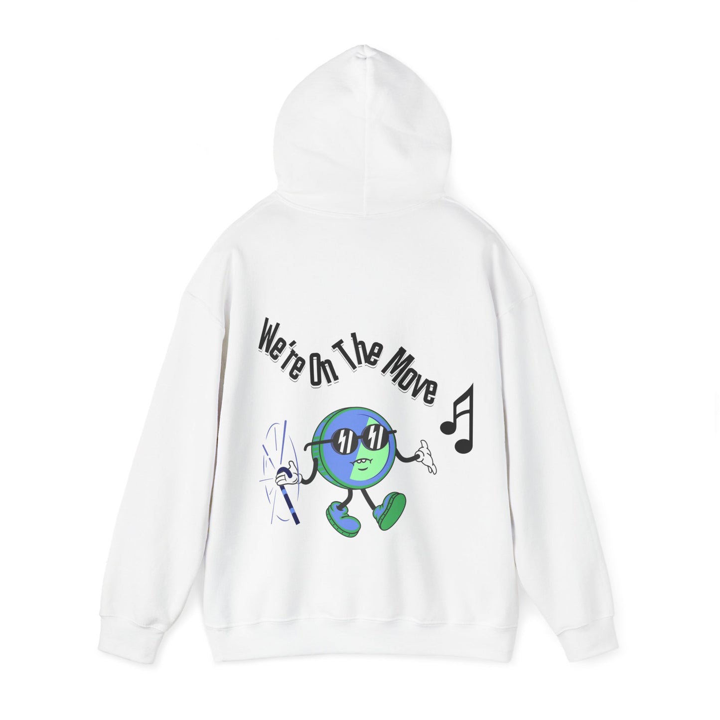 We're On The Move White Unisex Heavy Blend™ Hooded Sweatshirt