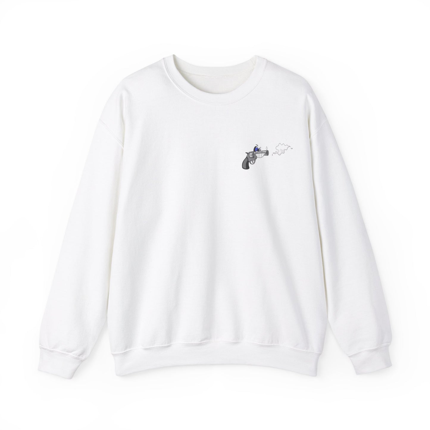 Semi-Automatic Blap Blap Blap White Unisex Heavy Blend™ Crewneck Sweatshirt