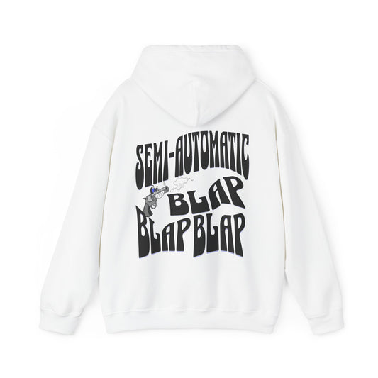 Semi-Automatic Blap Blap Blap White Unisex Heavy Blend™ Hooded Sweatshirt