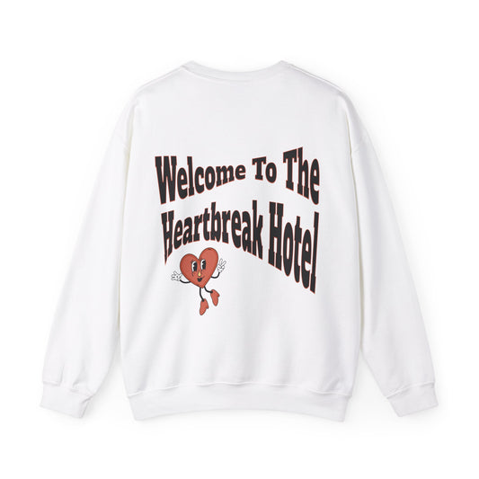 Welcome To The Heartbreak Hotel White Unisex Heavy Blend™ Crewneck Sweatshirt