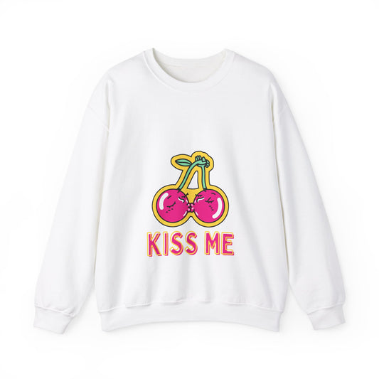 Cosy Kiss Me Kissing Cherries Unisex Heavy Blend™ Crewneck Sweatshirt (Multiple Colours)