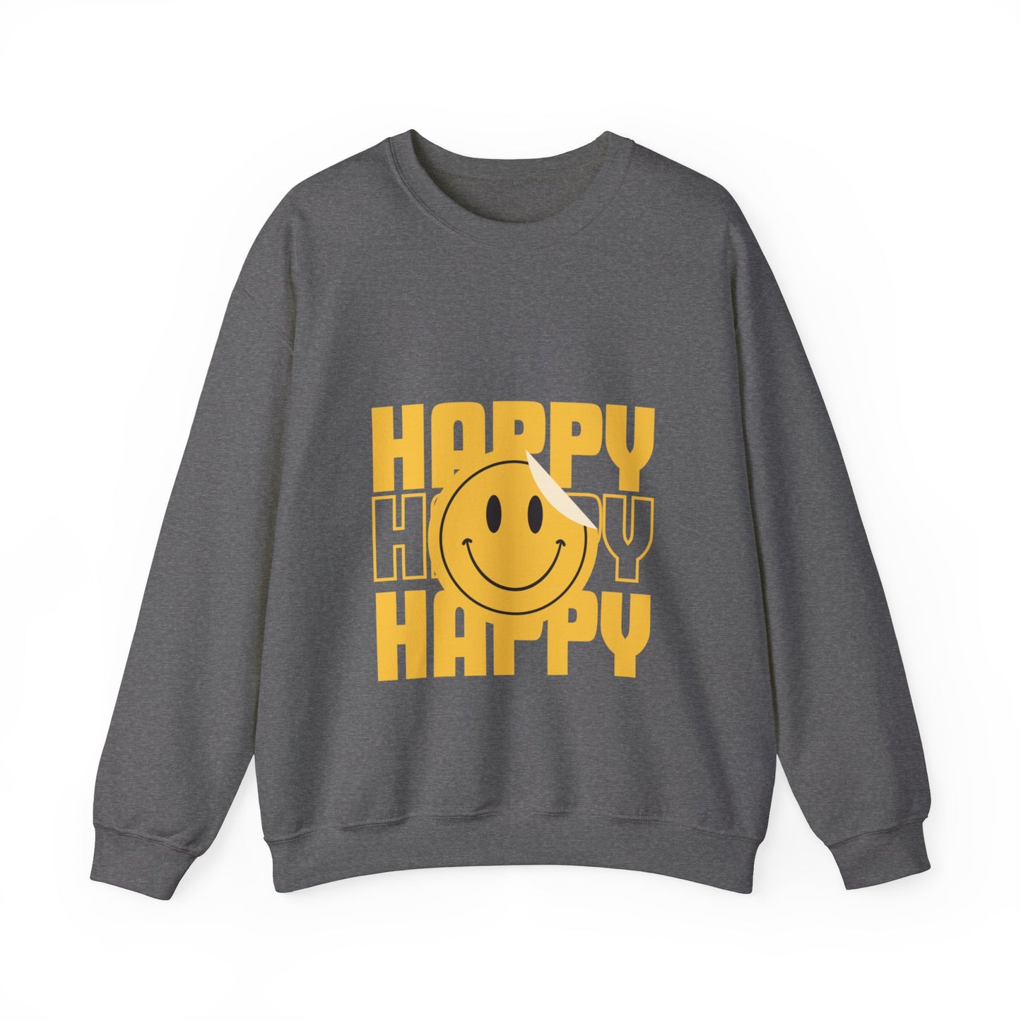 Unisex Happy Happy Happy Smiley Face Heavy Blend™ Crewneck Sweatshirt